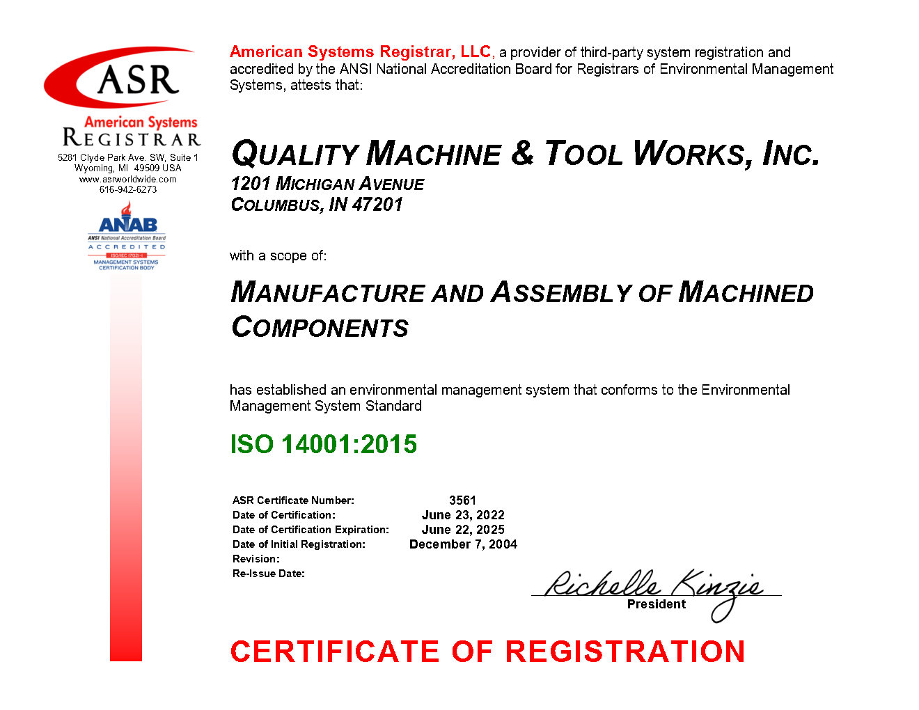 ISO-14001-2015 Certified